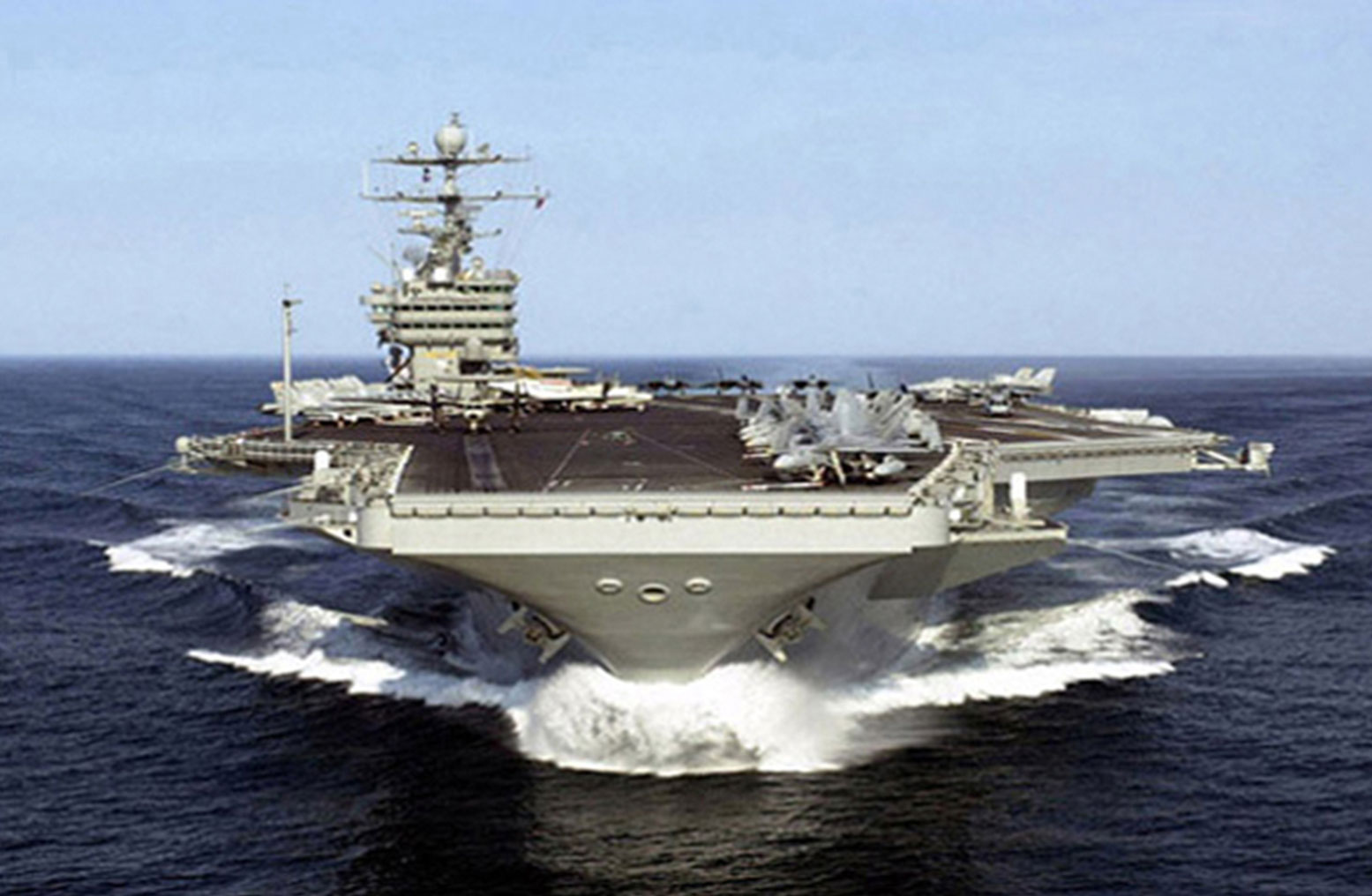 Aircraft carrier at sea